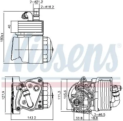 BMW X3 Serisi E83 2003-2010 N43 Yağ Soğutucusu Filtre Kütüklü | NISSENS 91323