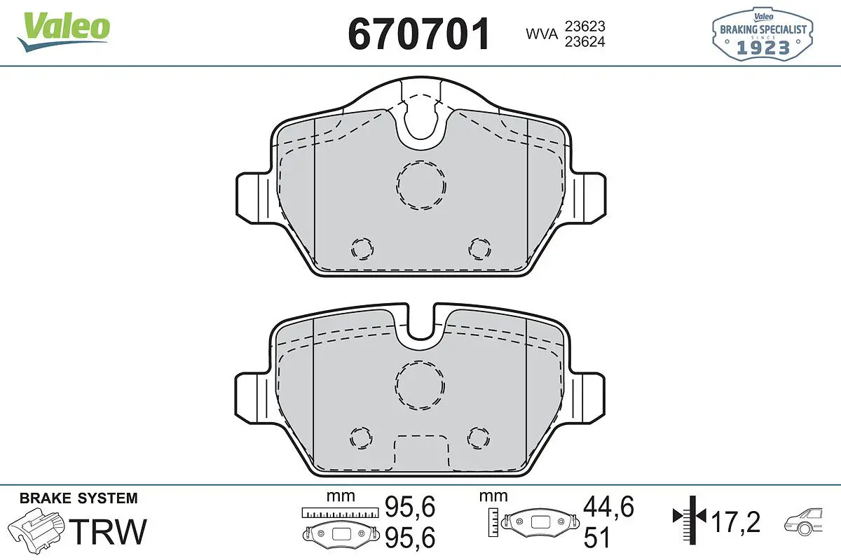 BMW 3 Serisi E90 2004-2012 Fren Balatası Arka | VALEO 670701