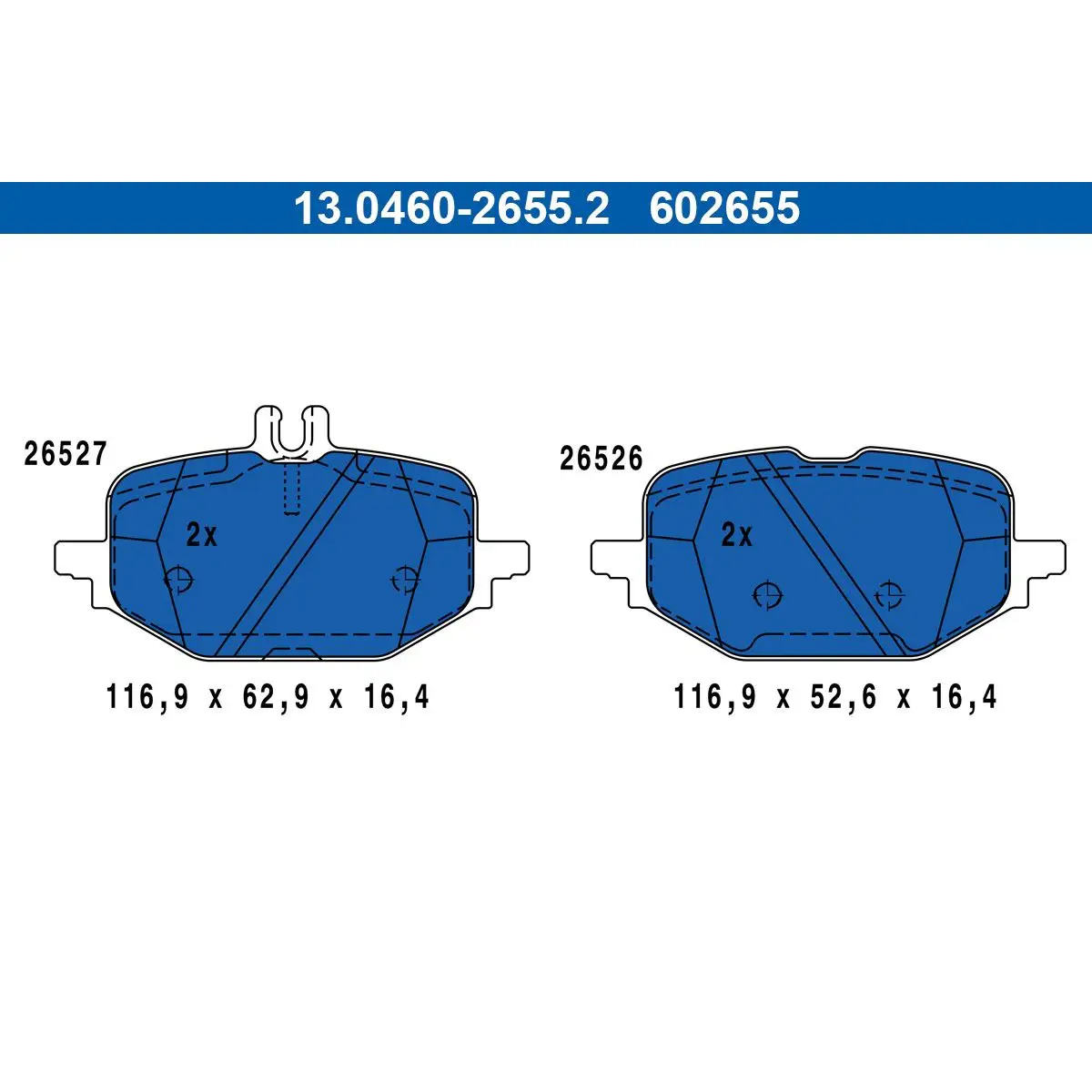 Mercedes C Serisi W206 Fren Balatası Arka | ATE 13.0460-2655.2