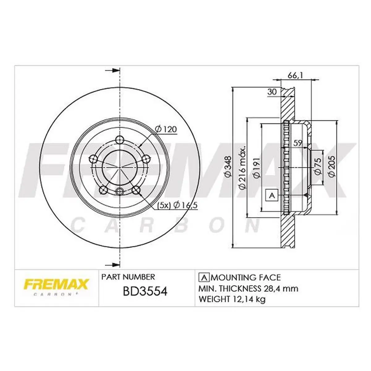 BMW 5 Serisi F10 Ön Fren Diski | FREMAX BD-3554