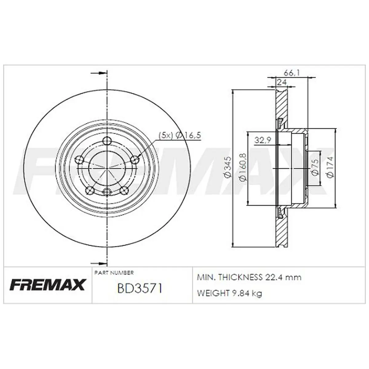 BMW 1 Serisi F20 Arka Fren Diski | FREMAX BD-3571