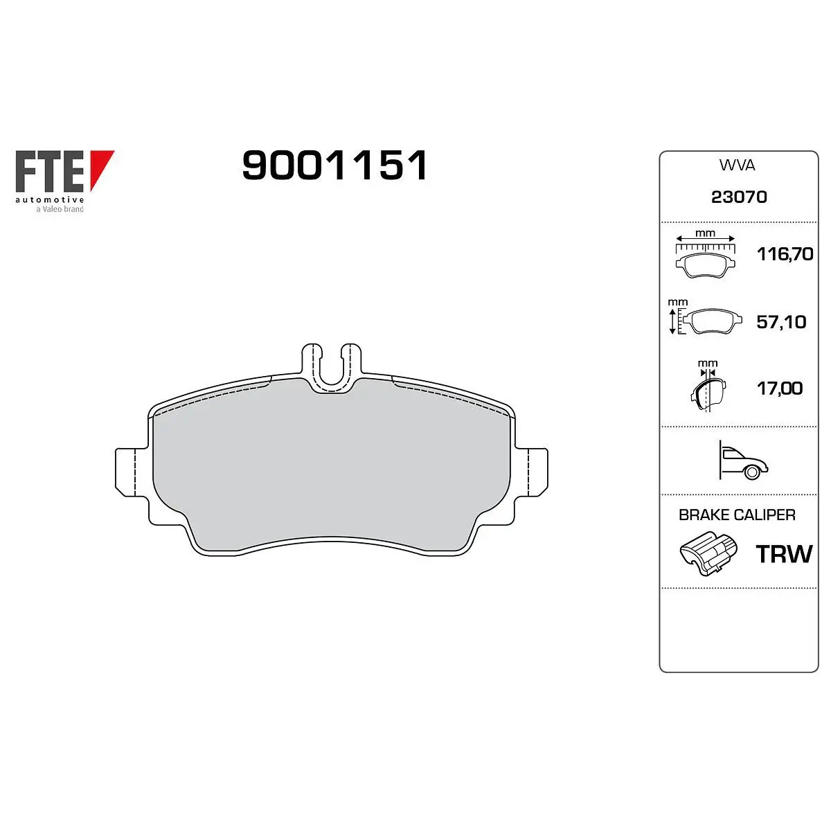 Mercedes A Serisi W168 Fren Balatası Ön | FTE 9001151