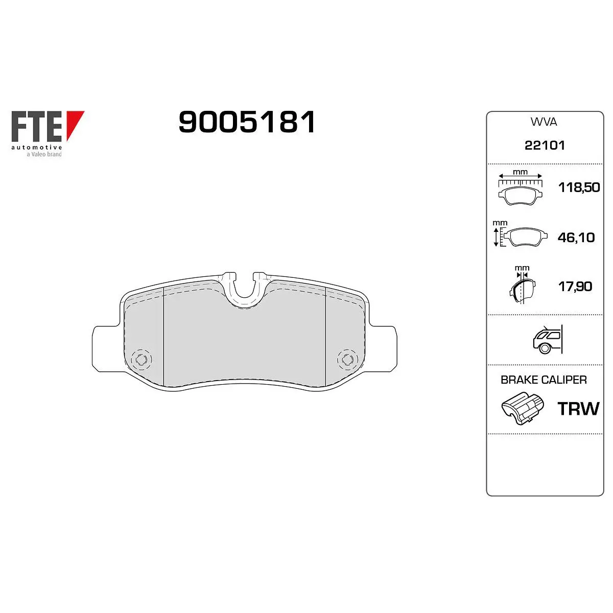 Mercedes Vito W447 Fren Balatası Arka | FTE 9005181
