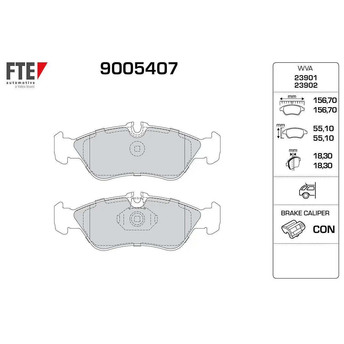 Mercedes Sprinter W906 Fren Balatası Arka | FTE 9005407