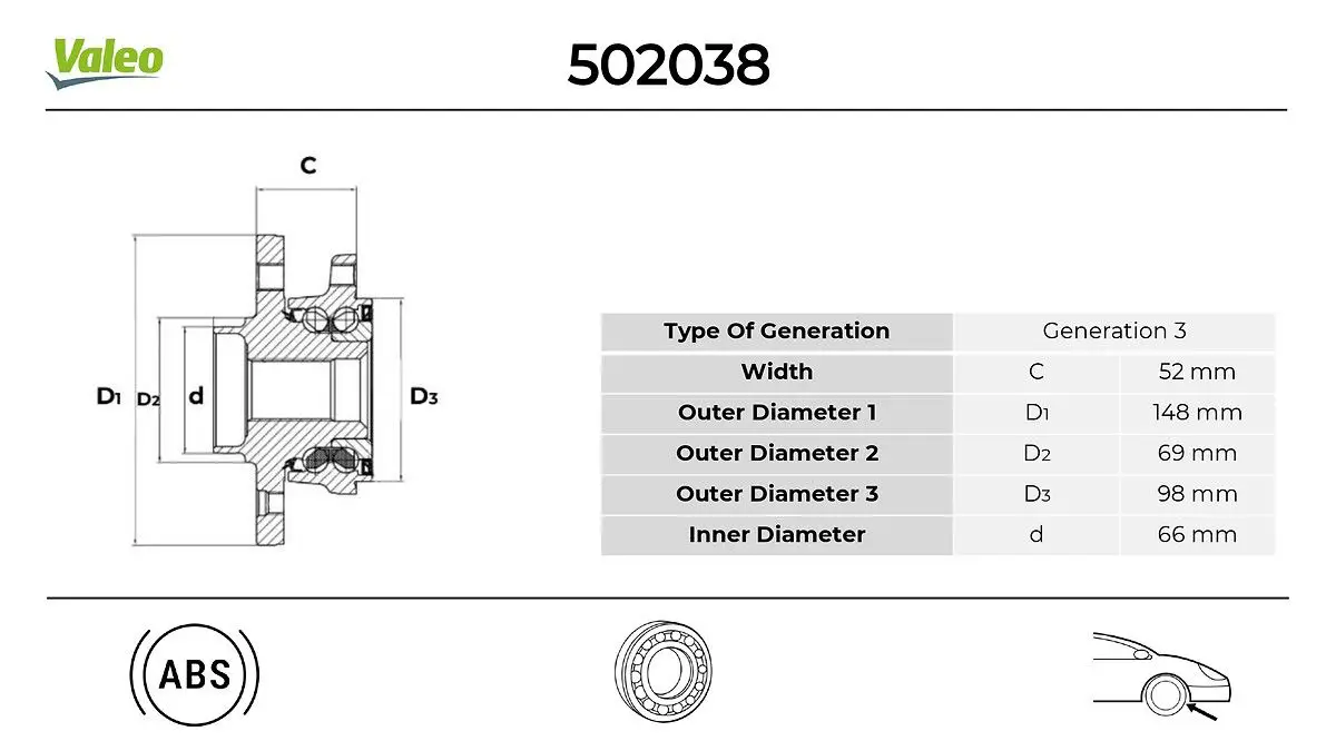Mercedes C Serisi W205 Ön Teker Rulmanı Seti | VALEO 502038