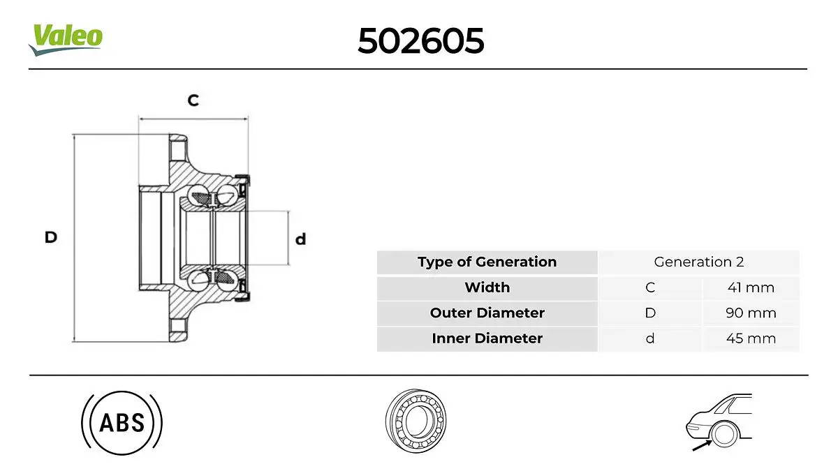 BMW 5 Serisi E39 Arka Teker Rulmanı Seti | VALEO 502605