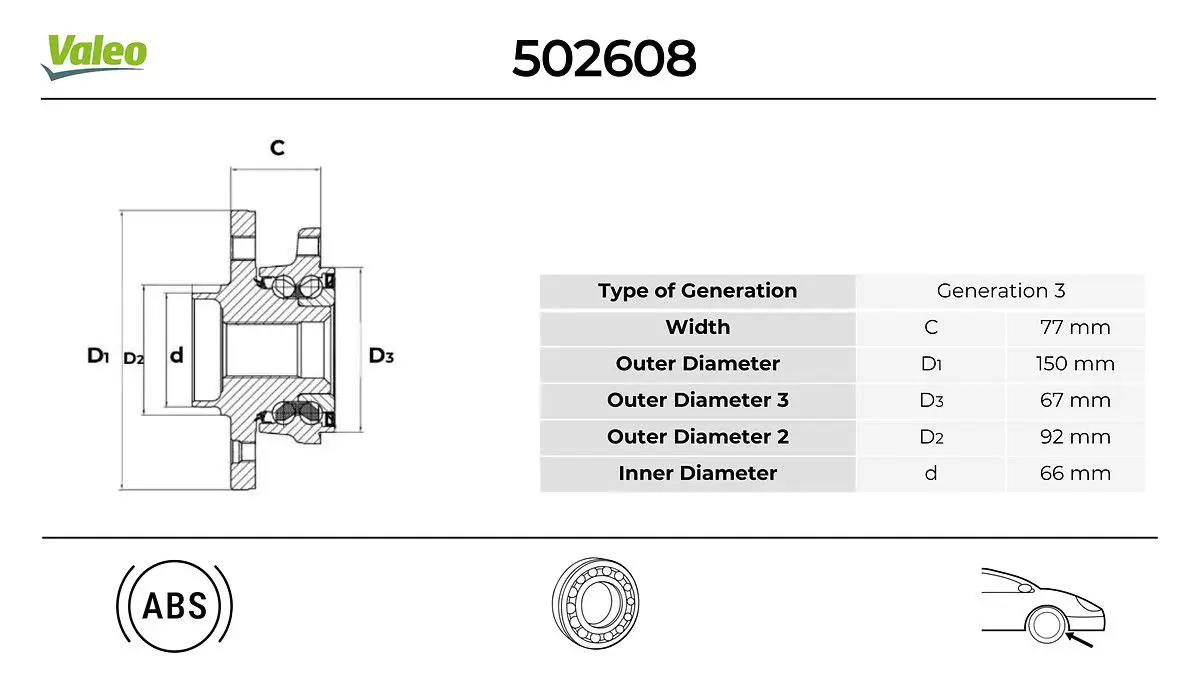 Mercedes Vito Serisi W639 Ön Teker Rulmanı Seti | VALEO 502608
