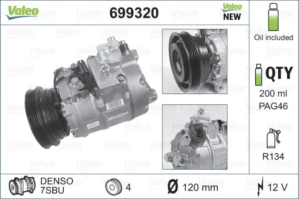 BMW 7 Serisi E38 M51 Klima Kompresörü | VALEO 699320