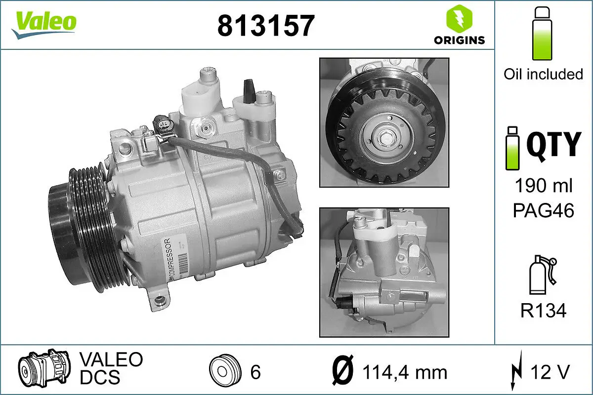 Mercedes C Serisi W203 OM611 Klima Kompresörü | VALEO 813157