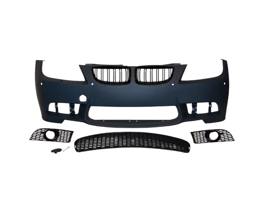 BMW 3 Serisi E90 2004-2012 Komple Tampon Ön; Sis Farı Delikli, (Park Sensörü Delikleri Açılabilir), Panjururlu | WENDER BA51118043959R3