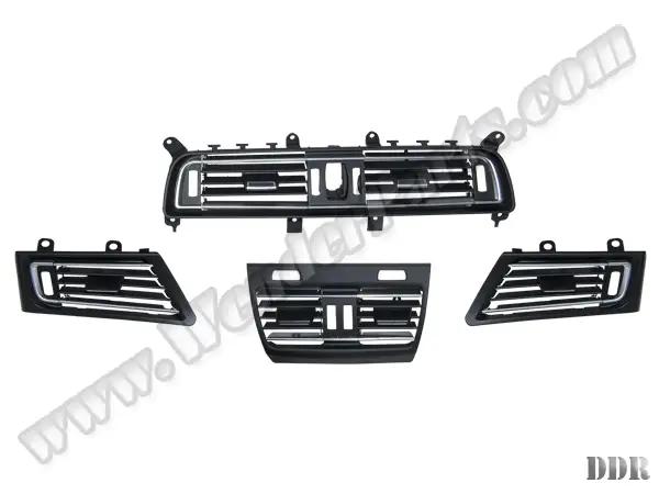 BMW 7 Serisi F01 LCI Klima/Kalorifer Izgarası Set:4ad Ön/Arka Nikelajlı Siyah | WENDER BA64229115859S4