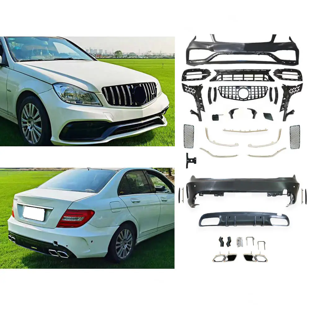 Mercedes C Serisi W204 2007-2013 Gövde Kiti [2011-13 DONUSUM => W205] Park Sensörlü: Arka, Dörtlü Egzoz Çıkışlı Egzoz Uçlu, Panjururlu | WENDER MA2042111