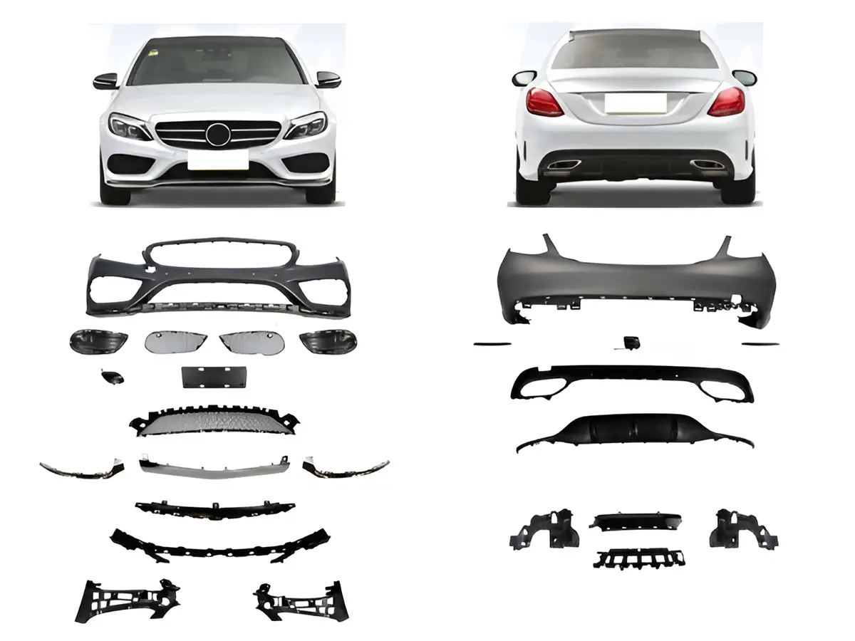 Mercedes C Serisi W205 2015-2020 Gövde Kiti Park Sensörlü: Ön, Çift Egzoz Çıkışlı (Tek+Tek) Egzoz Uçlu | WENDER MA2052110