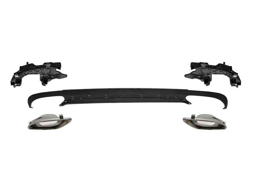 Mercedes E Serisi W212 2009-2016 Tampon Difüzör Seti Arka; Çift Egzoz Çıkışlı (Tek+Tek) Egzoz Uçlu | WENDER MA2128858725S1