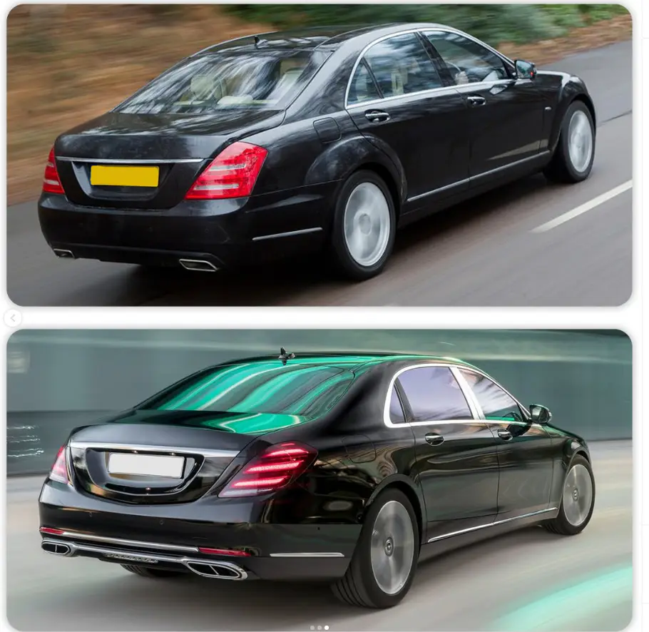 Mercedes S Serisi W221 2006-2013 Komple Gövde Kiti [DONUSUM => W222] Dörtlü Egzoz Çıkışlı Egzoz Uçlu, Panjururlu, Kaput/Çamurluk/Bagaj Kap., Far/Stop, Aynalar | WENDER MA2212210