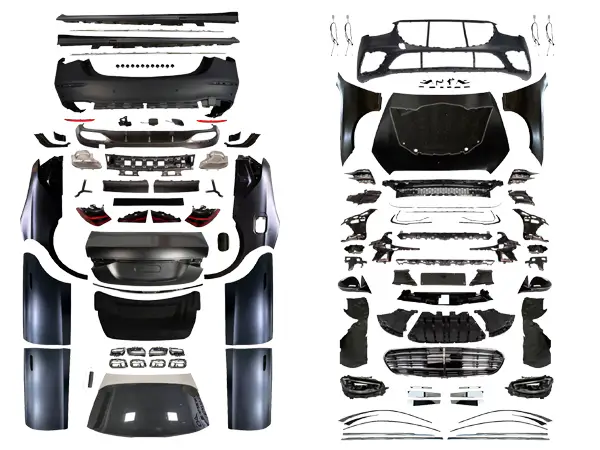 Mercedes S Serisi W221 2006-2013 Komple Gövde Kiti [DONUSUM => W223] Çift Egzoz Çıkışlı (Tek+Tek) Egzoz Uçlu, Marşpiyelli, Panjururlu, Kaput/Çamurluk/Kapılar/Bagaj Kap., Far/Stop, Aynalar | WENDER MA2212215
