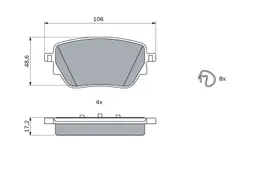 Mercedes W177 A 160d Fren Balatası Arka | BOSCH 0986424889