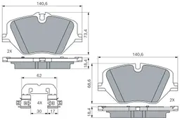 BMW F70 118 Fren Balatası Ön | BOSCH 0986460279
