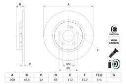 Mercedes W205 C 180 Fren Diski Arka | BOSCH 0986479H49