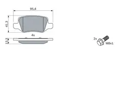 Mercedes W169 A 160CDI Fren Balatası Arka | BOSCH 0986494023