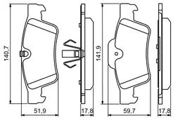 Mercedes W251 R 320CDI Fren Balatası Arka | BOSCH 0986494256