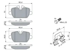 BMW E87 116d Fren Balatası Arka | BOSCH 0986494269