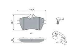 Mercedes W169 A Fren Balatası Ön | BOSCH 0986494570