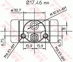 Mercedes A Serisi W168 A 160 M166 Arka Wheel Brake Cylinder | TRW BWA130