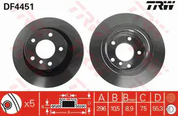 BMW 3 Serisi E90 316 d N47 Arka Fren Diski | TRW DF4451