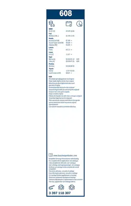 BMW E53 X5 4.4i Silecek Lastiği Set | BOSCH 3397118307