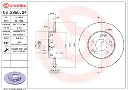 Mercedes W201 Kasa 2.0 Ön Fren Diski | BREMBO 08295024