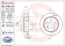 Mercedes C Serisi W202 C 180 Arka Fren Diski | BREMBO 08473821