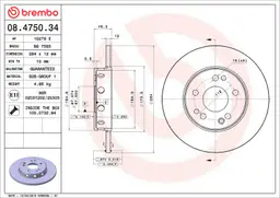 Mercedes W124 Kasa 200 D Ön Fren Diski | BREMBO 08475034
