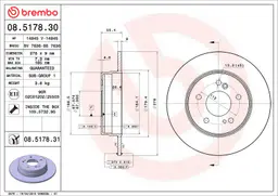 Mercedes W124 Kasa 230 TE Arka Fren Diski | BREMBO 08517830