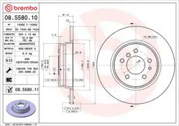 BMW 7 Serisi E38 730 d Arka Fren Diski | BREMBO 08558011