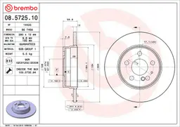 Mercedes S Serisi W140 300 SE, SEL/S320 Arka Fren Diski | BREMBO 08572510