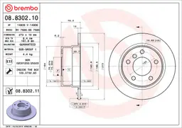 BMW 3 Serisi E36 316 g Arka Fren Diski | BREMBO 08830211