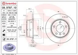 BMW 1 Serisi E87 116 d Arka Fren Diski | BREMBO 08978711