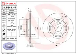 Mercedes B Serisi W246 B 250 4-matic Arka Fren Diski | BREMBO 08B34841