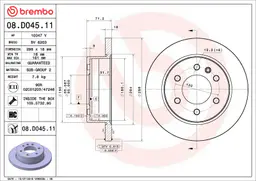 Mercedes Sprinter W907 314 CDI Arka Fren Diski | BREMBO 08D04511