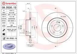 Mercedes C Serisi W205 C 200 Arka Fren Diski | BREMBO 08D53013
