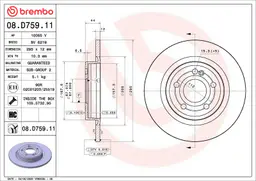 Mercedes B Serisi W247 B 220 d Arka Fren Diski | BREMBO 08D75911