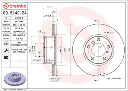 BMW 5 Serisi E34 520 i Ön Fren Diski Havalandırmalı | BREMBO 09514224