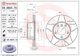 BMW 5 Serisi E39 520 i Ön Fren Diski Havalandırmalı | BREMBO 09692475