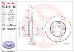 Mercedes W201 Ön Fren Diski Havalı 262mm | BREMBO 09729120