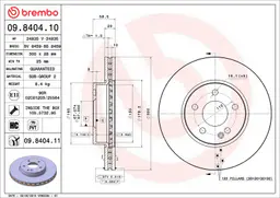Mercedes Vito Serisi W639 3.2 Ön Fren Diski Havalandırmalı | BREMBO 09840410