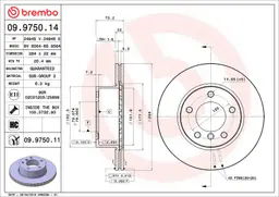 BMW 1 Serisi E81 116 d Ön Fren Diski Havalandırmalı | BREMBO 09975011