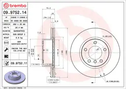 BMW 5 Serisi E60 520 d Ön Fren Diski Havalandırmalı | BREMBO 09975211