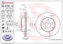Mercedes C Serisi W204 C 180 CGI Ön Fren Diski Havalandırmalı | BREMBO 09A73610