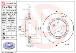 Mercedes C Serisi W204 C 350 CGI Arka Fren Diski Havalandırmalı | BREMBO 09A76011
